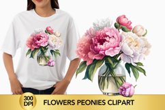 flowers peonies clipart, peonies sublimation Product Image 1