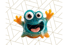 Slime Monster Clipart, Colorful Goo Graphics Png Product Image 3