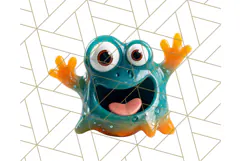 Slime Monster Clipart, Colorful Goo Graphics Png Product Image 3