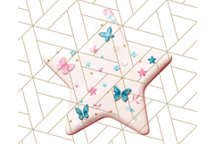 Cute Puffy Star Clipart PNG, 3D Glossy Pastel Stars Clip Art Product Image 3