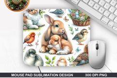 Bunny Mouse Pad Sublimation, Animals Mouse Pad PNG Design Product Image 1