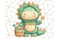 Kawaii Halloween Clipart Cute Kids and Candy Elements Png Product Image 3