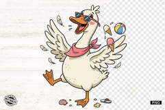 Summer Silly Goose Clipart PNG Product Image 1