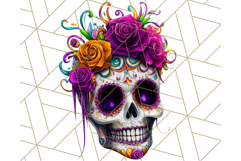 Bright Sugar Skull PNG Clipart, Halloween Colorful Skull Png Product Image 3