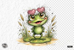 Summer Whimsical Frog PNG Clipart Product Image 1