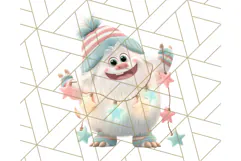 Kawaii Christmas Yeti PNG Clipart, Cute Bigfoot Holiday Art Product Image 3