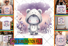 Enchanted TSHIRT Sublimation PNG, Cute Dino Product Image 1