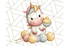 Cute Dessert Unicorn PNG Clipart with Cupcakes & Candies Product Image 3