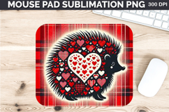 Watercolor Hedgehog Mouse Pad Sublimation - Valentines PNG Product Image 1