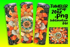 Glittery Mosaic Floral Tumbler Wrap Sublimation 20oz Product Image 1