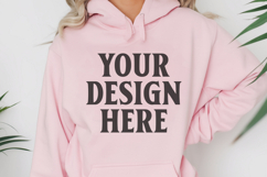 Light Pink Gildan 18500 Hoodie Sweatshirt Mockup, Unisex H Product Image 1