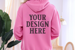 pink Gildan 18500 Hoodie Mockup, Unisex Sweatshirt Mockup Product Image 1
