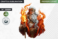 Slavic God clipart PNG, Eastern European mythology clipart Product Image 1