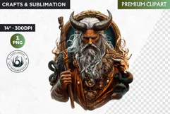 Slavic God clipart PNG, Eastern European mythology clipart Product Image 1
