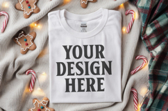 Gildan 64000 White Folded Christmas Flat Lay T-shirt Product Image 1