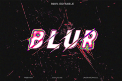 Trendy &quot;Blur&quot; Text Graphic with Grunge Effects Product Image 1
