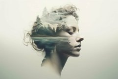 Dreamy nature double exposure portrait Product Image 1