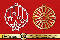 Christmas SVG PNG EPS DXF Christmas Ornament SVG EARINGS Product Image 1