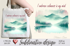 Pastel design with Inspiring quote tote bag sublimation png Product Image 1