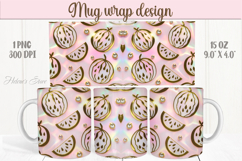 Abstract watermelon mug wrap 15oz sublimation designs png Product Image 1