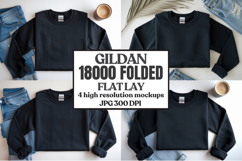 Gildan 18000 Sand Folded Flat Lay Mockups Product Image 1