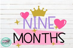 nine months svg,months,baby svg,crown svg Product Image 1
