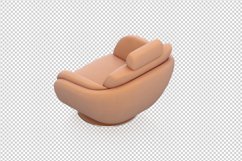 Isometric Arm Chair 3D isolated render Product Image 1