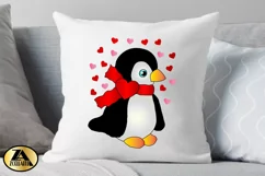 Valentine Sublimation PNG Baby Penguin with Hearts PNG Product Image 3