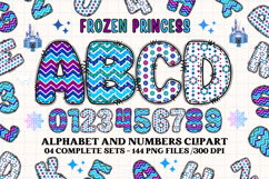 Frozen Princess Alphabet png clipart, Frozen letters doodle Product Image 1