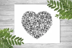 Heart SVG | Zentangle Heart SVG | Flower SVG | Love SVG Product Image 5