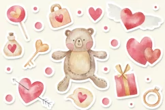Valentine's day , watercolor collection psd png jpeg Product Image 2