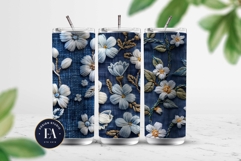 Embroidered Denim Digital Paper| Denim Pattern Product Image 2