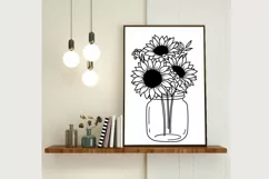 Sunflower Svg, Floral Mason Jar Svg, Sunflower Bouquet Svg Product Image 4