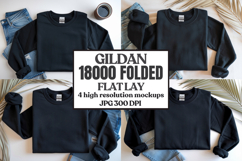 Gildan 18000 Sand Folded Flat Lay Mockups Product Image 1