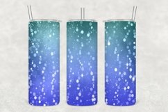 Blue Aqua Blue Glowing Glitter Tumbler Wrap Sublimation Product Image 1