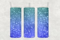 Aqua Tint Hearts Sparkle Tumbler Sublimation Product Image 1