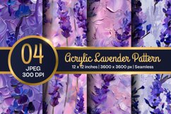 Acrylic floral pattern, Lavender floral pattern Product Image 1