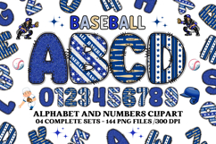 Baseball Sport Alphabet png clipart, baseball letters doodle Product Image 1