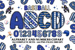 Baseball Sport Alphabet png clipart, baseball letters doodle Product Image 1