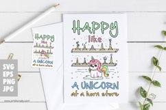 Happy like a unicorn at a horn store SVG Illustration. Product Image 1