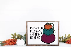 Pumpkin Kisses & Autumn Wishes SVG Cut File | Fall SVG File Product Image 2
