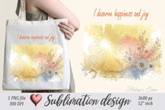 Pastel design with Inspiring quote tote bag sublimation png Product Image 1
