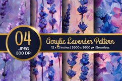 Acrylic floral pattern, Lavender floral pattern Product Image 1