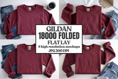 Gildan 18000 Sand Folded Flat Lay Mockups Product Image 1