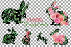 Floral rabbit family, sister, brother,papa and mama bunny Product Image 16
