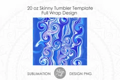 Blue swirl marble, 20 oz Tumbler sublimation Product Image 4