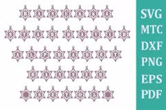 HANUKKAH BANNER STAR of DAVID DESIGN #05 A to Z 0 to 9 SVG Product Image 1