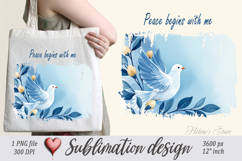 Pastel design with Inspiring quote tote bag sublimation png Product Image 1