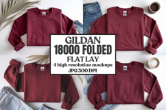 Gildan 18000 Sand Folded Flat Lay Mockups Product Image 1