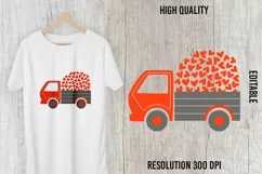 Valentines svg. Valentine truck WITH HEARTS svg. Product Image 2